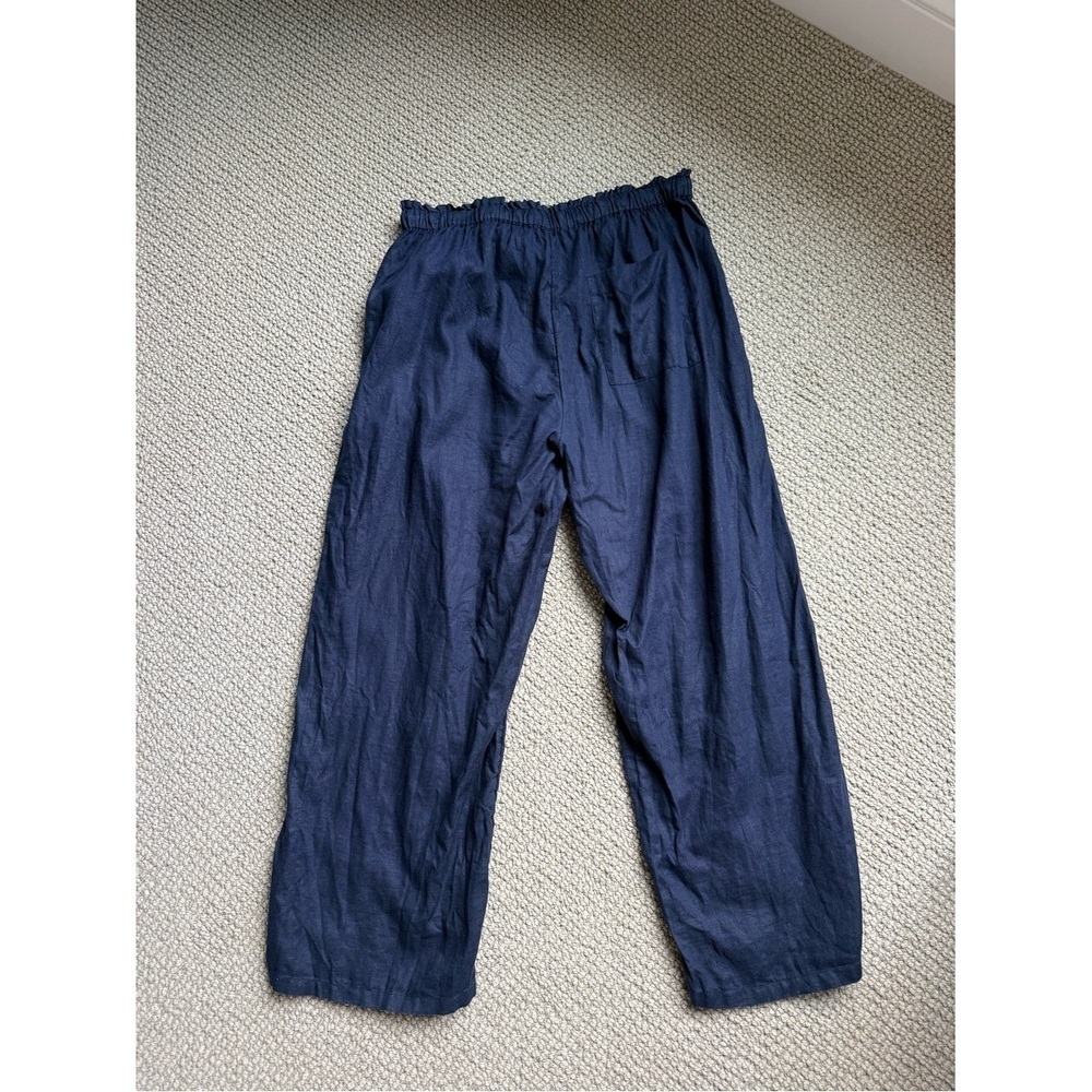 🏷️🧡🔥J. Crew - Navy Soleil 100% Linen Pants - M & LP - Picture 2 of 4